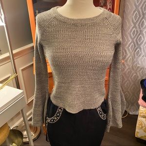Jack By BB Dakota gray crop sweater bell sleeve xs
